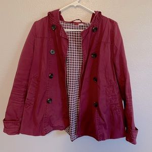 H&M Divided Maroon Hooded Jacket sz S GUC